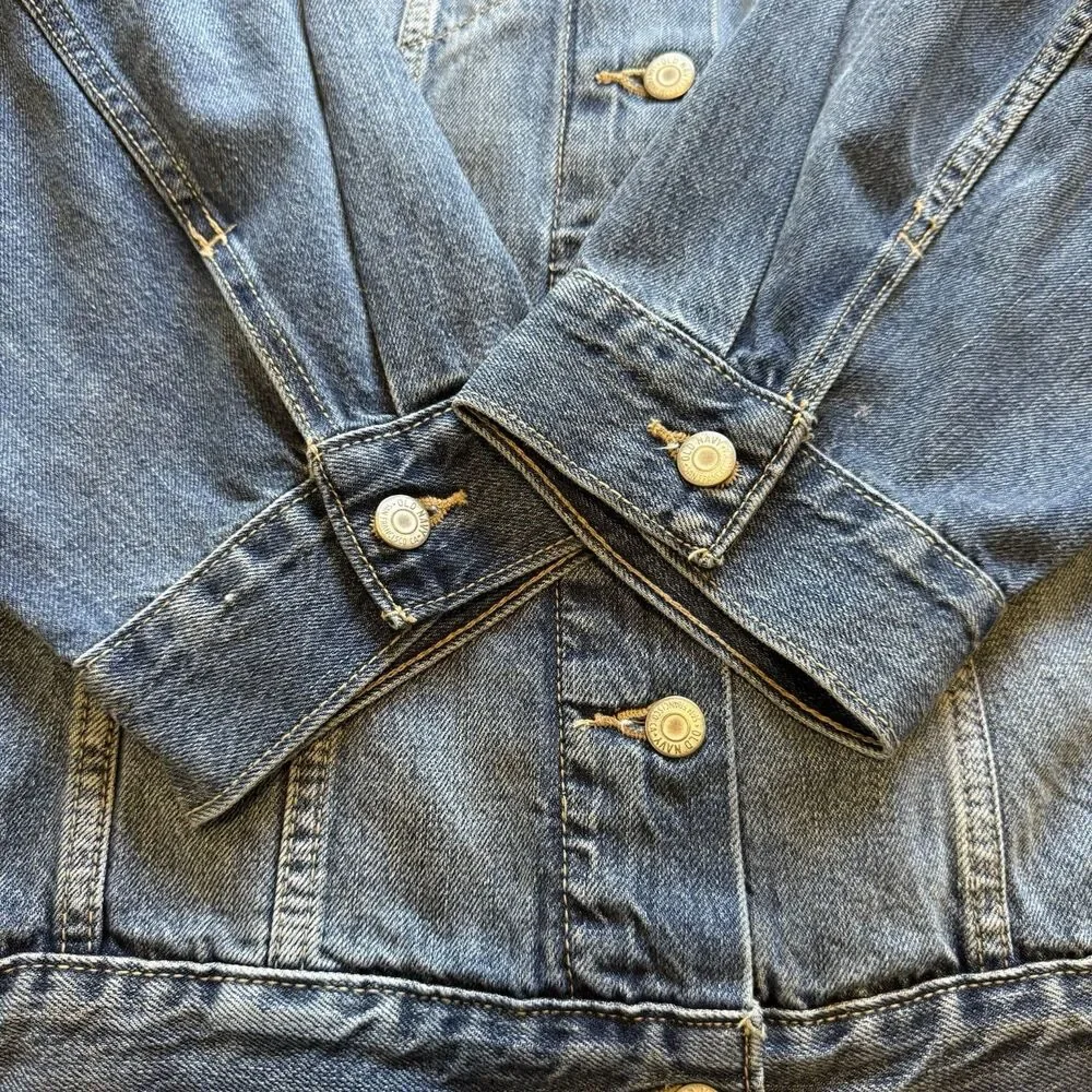 Old Navy Oversized Jean Trucker Jacket Denim Blue Medium Wash Size XL NWOT